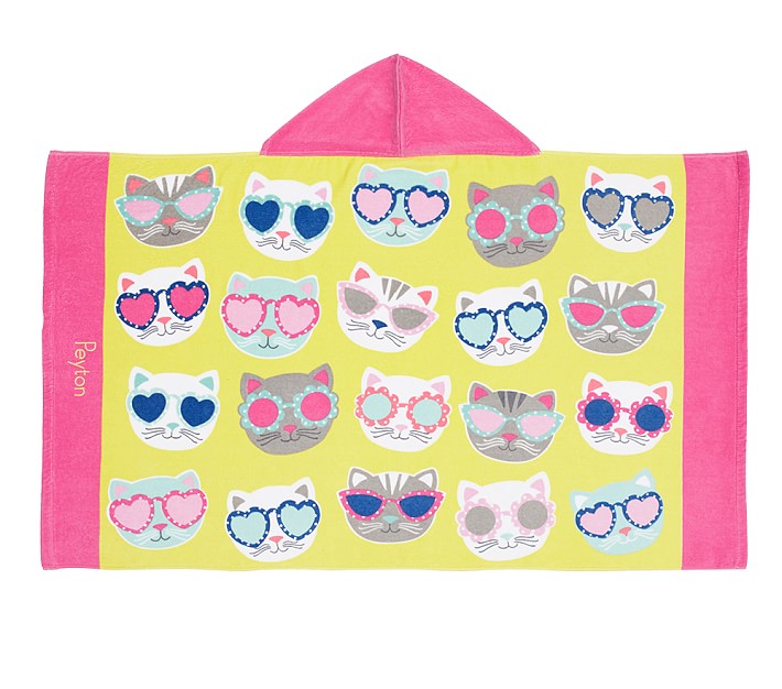 Allover Cats Kid Beach Hooded Towel