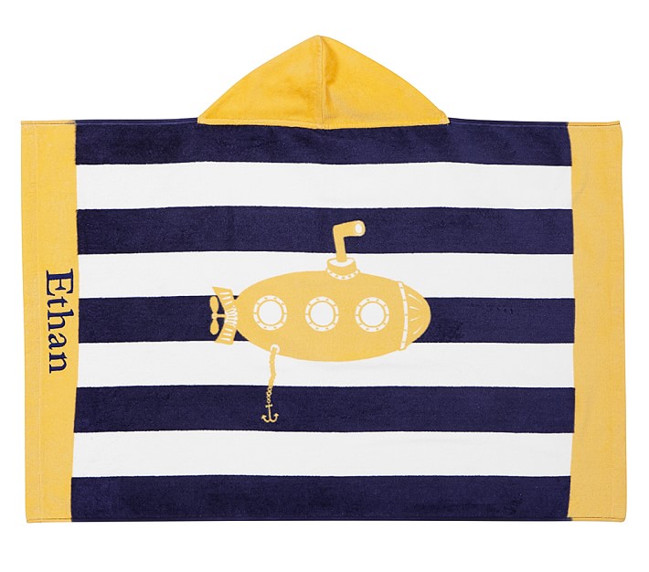 Classic Rugby Submarine Baby Beach Hooded Towel