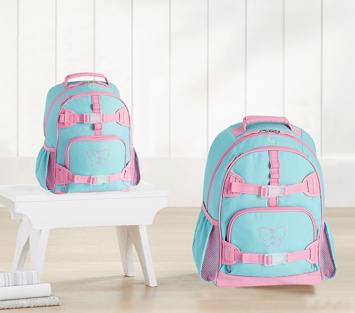 Mackenzie Aqua Pink Trim Solid Backpacks