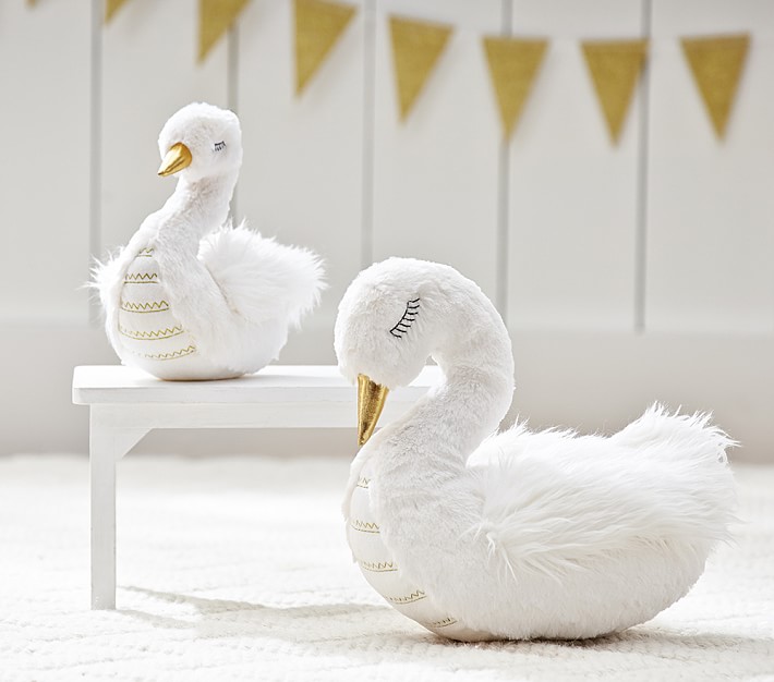 Faux Fur Swan Plush