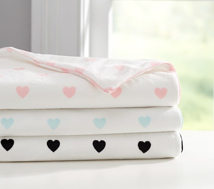 Heart Chamois Baby Blanket