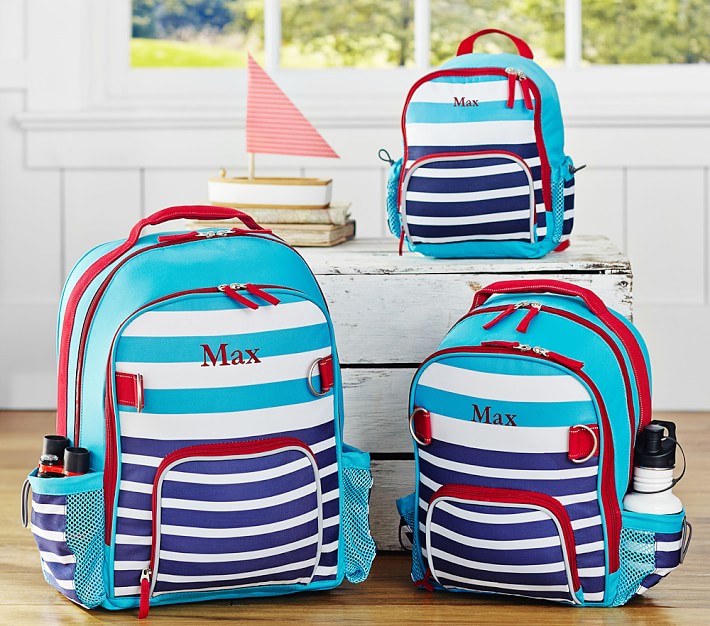 Fairfax Navy Striped Backpacks