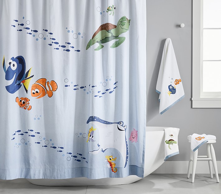Disney and Pixar Finding Nemo Bath Set - Towels, Shower Curtain, Bath Mat