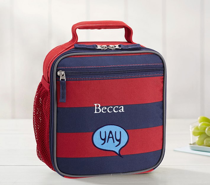 Fairfax Red Navy Rugby Stripe Classic Lunch Box