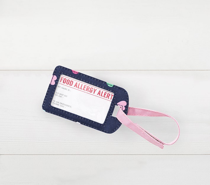 Mackenzie Navy Pink Multicolor Hearts Allergy Tag