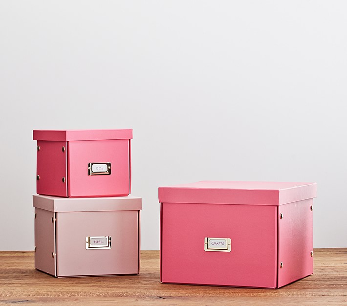 Bright Pink/Light Pink Rainbow Storage Set