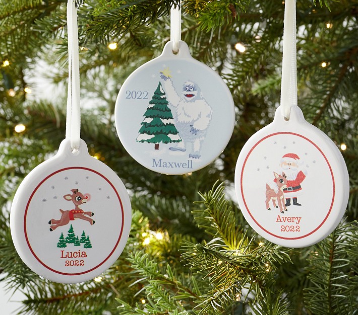Rudolph the Red-Nosed Reindeer&#174; Personalized Ceramic Ornaments