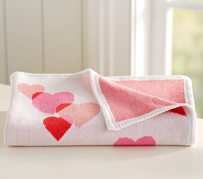 Valentine Knit Baby Blanket
