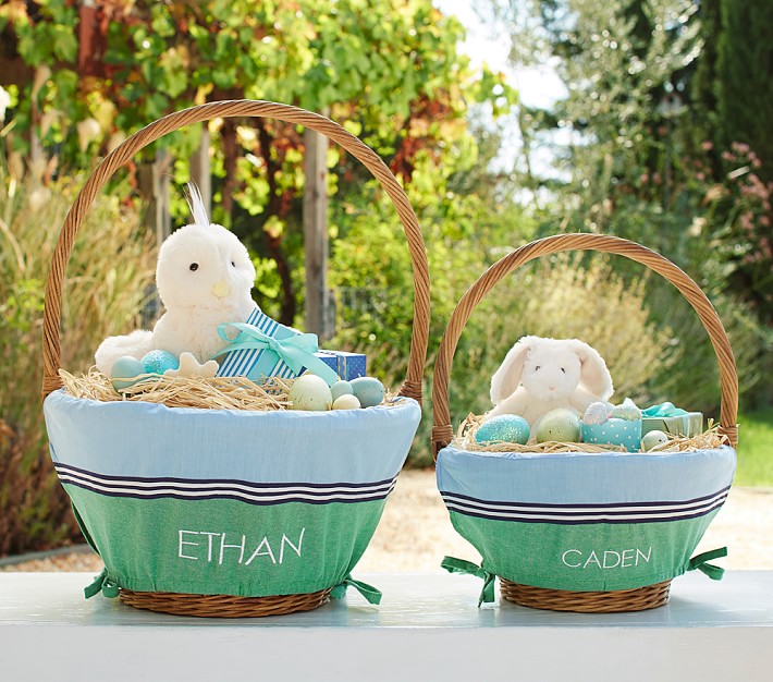 Chambray Colorblock Easter Basket Liners