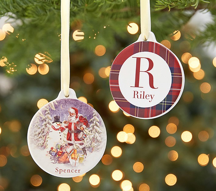 Classic Christmas Personalized Disc Ornaments
