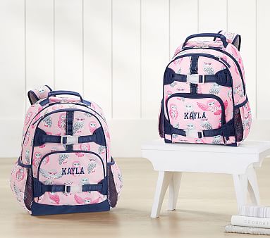 Mackenzie Navy Pink Owls Girls Backpacks | Pottery Barn Kids