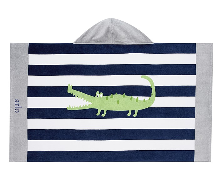 Alligator Stripe Kid Beach Hooded Towel