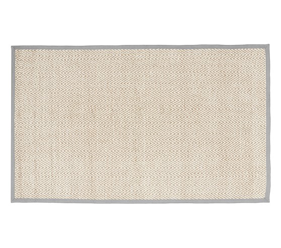 Gray Chenille Jute Solid Border Rug | Solid Color Rug | Pottery Barn Kids