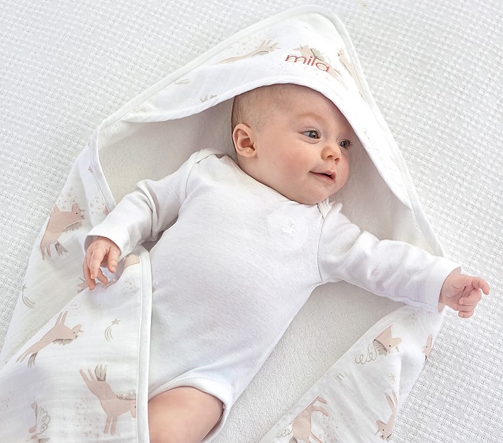 Mila Muslin Baby Hooded Towel &amp; Washcloth Set