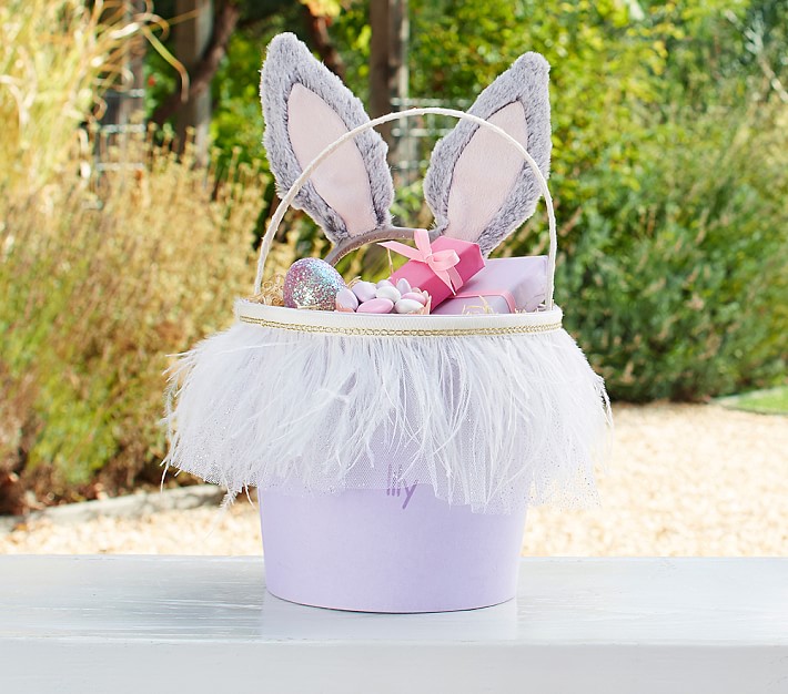 Lavender  Feather  Pretty Easter Bucket