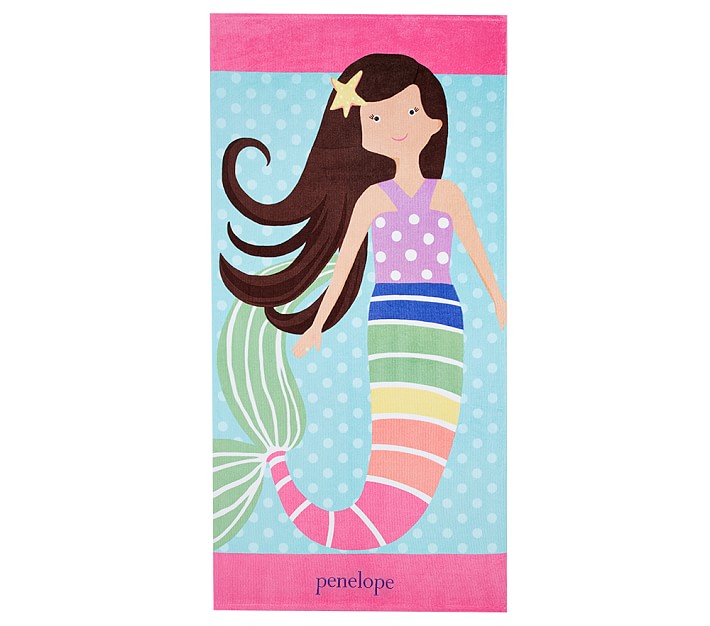 Rainbow Mermaid Kid Beach Towel