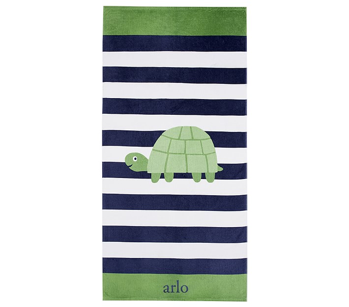 Turtle Stripe Kid Beach Towel