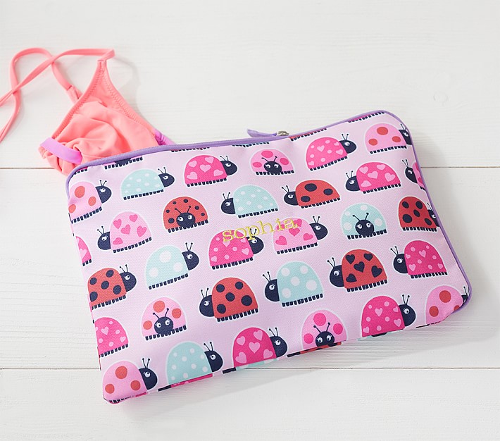 Mackenzie Pink Lavender Ladybug Wet/Dry Bag
