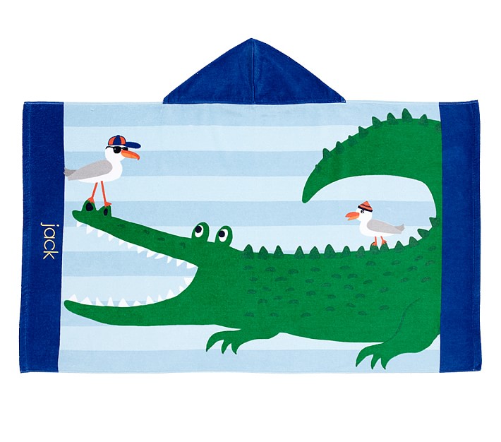 Alligator Kid Beach Hooded Towel