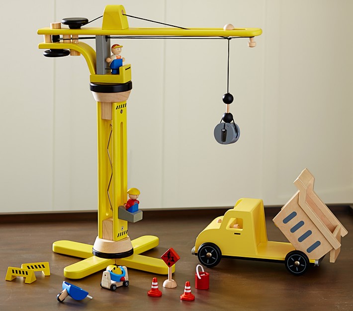 Toy Construction Crane & Dump Truck