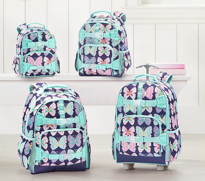 Mackenzie Navy/Aqua Preppy Butterflies Backpack