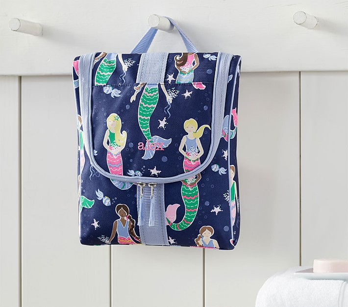 Mackenzie Navy Mermaid Toiletry Bag
