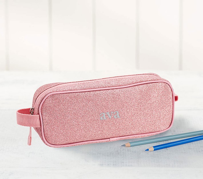 Mackenzie Pink Glitter Pencil Case