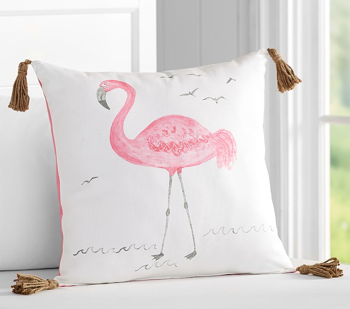 Watercolor Flamingo Pillow