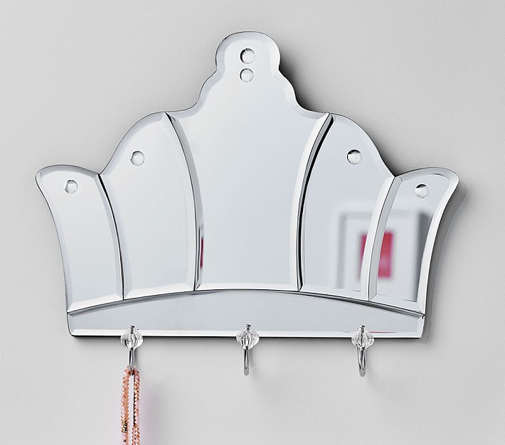 Crown Mirror with Hooks