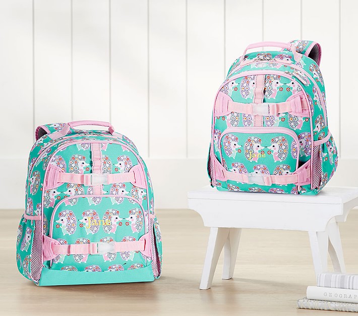 Mackenzie Pink Aqua Hedgehogs Backpacks