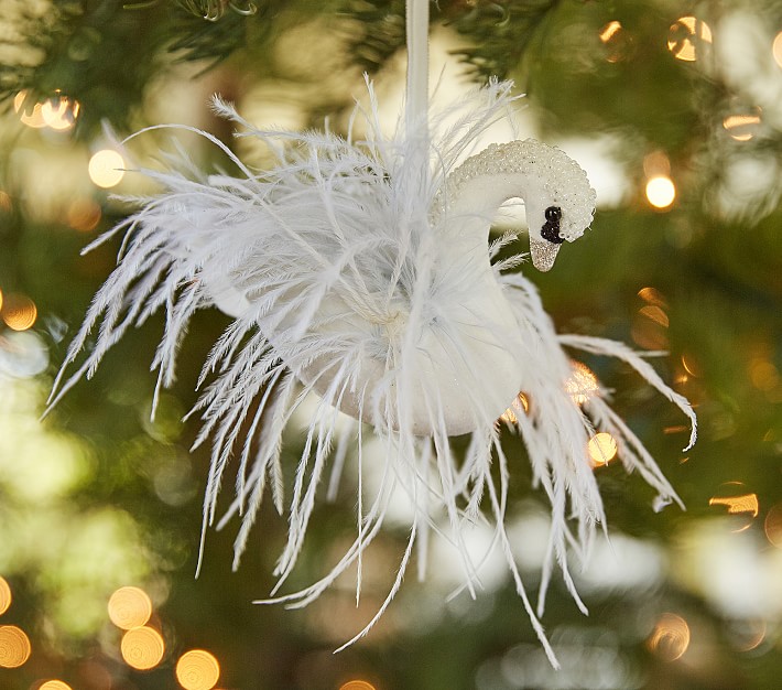 Monique Lhuillier Feather Swan Ornament