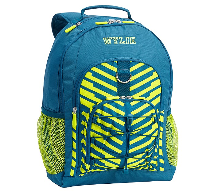 Gear-Up Teal Blocked Chevron Backpack