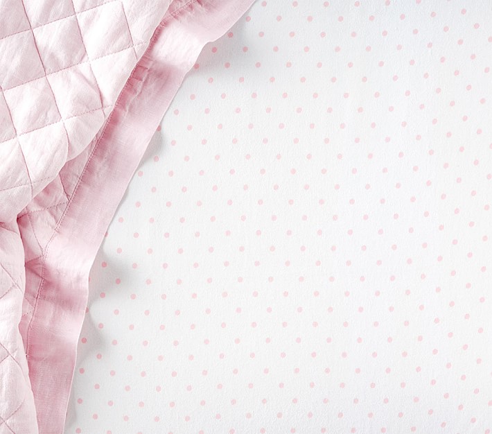 Pin Dot Flannel Crib Fitted Sheet