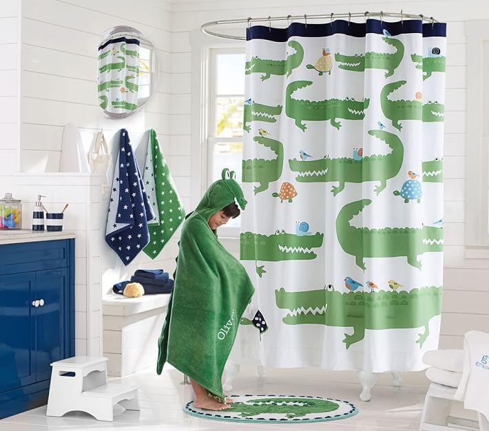 Green Alligator Shower Curtain