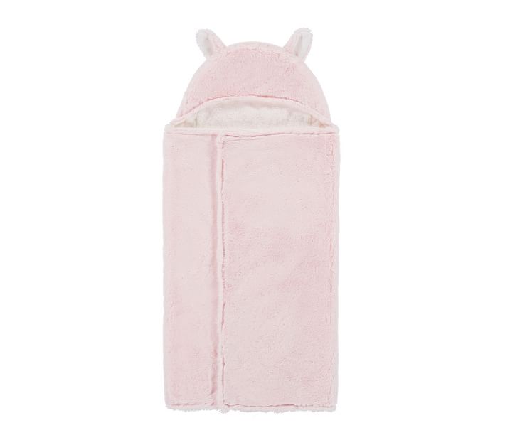 Pottery Barn Kids Fur Kitty Baby Hooded Towel, Light Pink