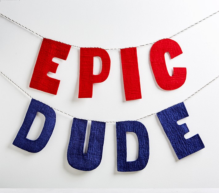 Epic &amp; Dude Felted Word Garland