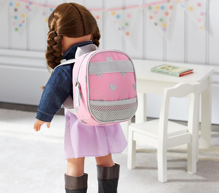 Pink Hearts Doll Backpack
