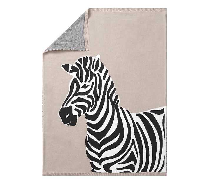 west elm x pbk Mid-Century Zebra Baby Blanket