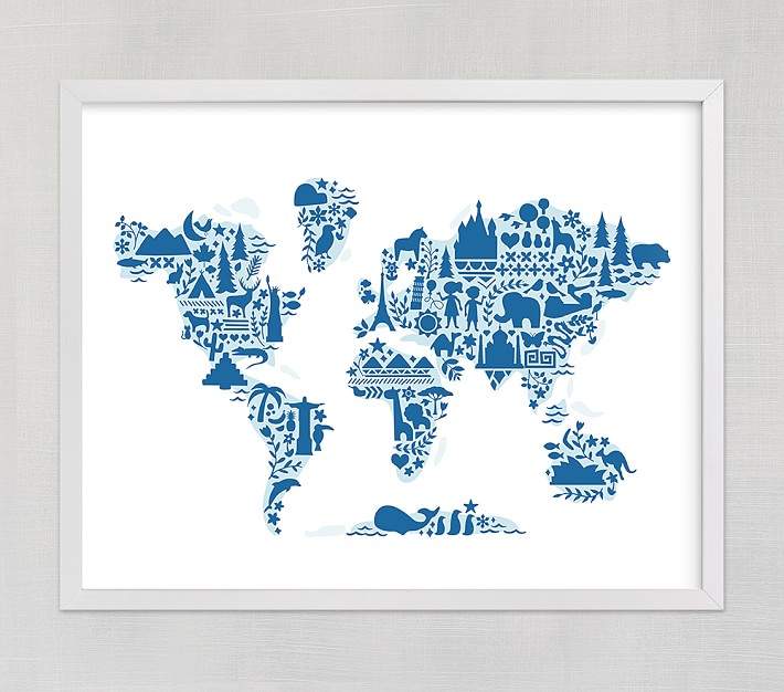 Minted&#174 Little Big World Map Wall Art by Jessie Steury