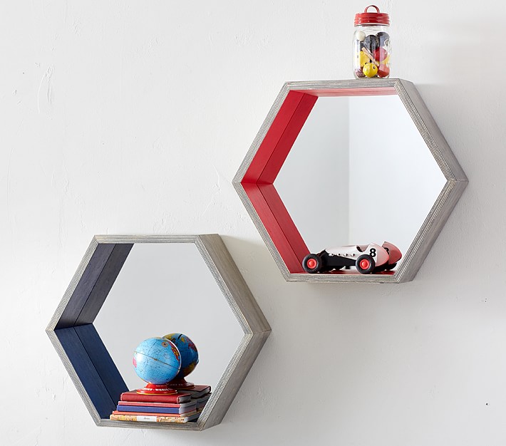 Hexagon Mirror Shelf