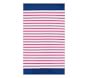 Breton Stripe Adult Beach Towel Pink Navy