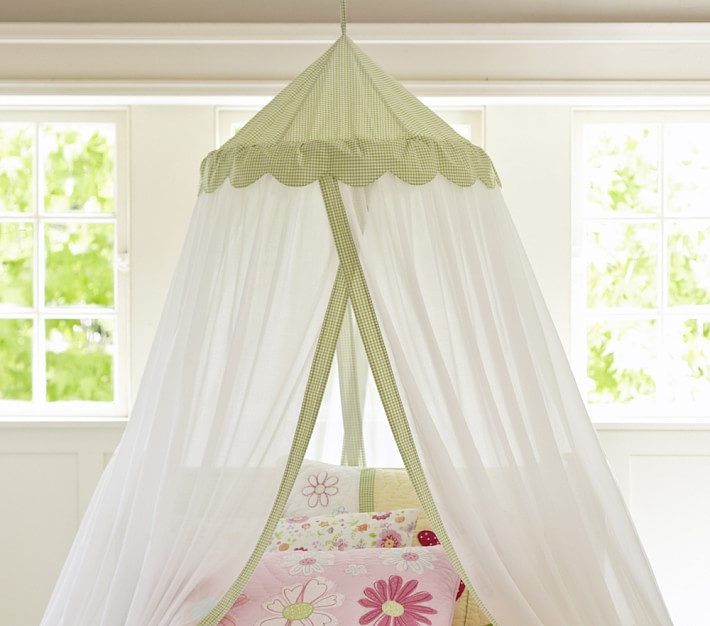 Green Gingham Voile Canopy
