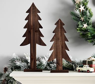 Carved Wooden Christmas Tree Decorations | Pottery Barn Kids