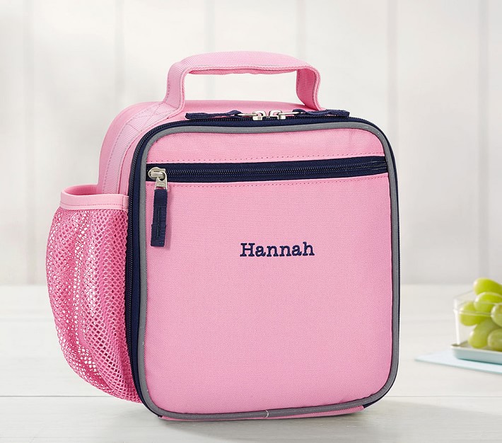 Fairfax Classic Lunch Box Solid Pink/Navy Trim