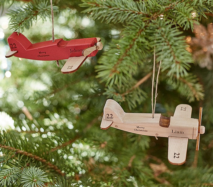 Personalized Wooden Airplane Ornaments