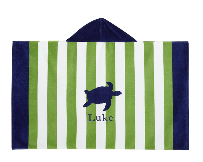 Turtle Stripe Baby Beach Hooded Towel