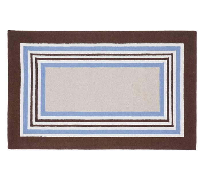 Tailored Striped Rug - Blue/Brown
