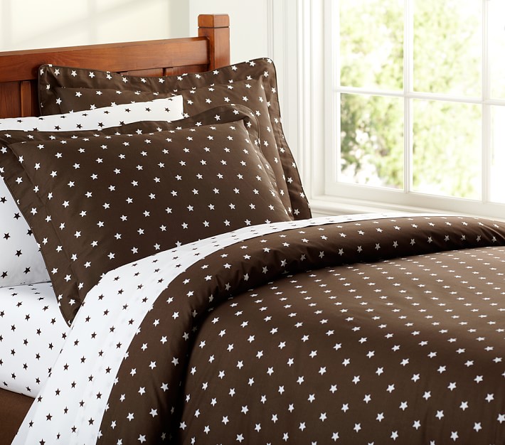 Star Duvet Cover, Twin, Chocolate