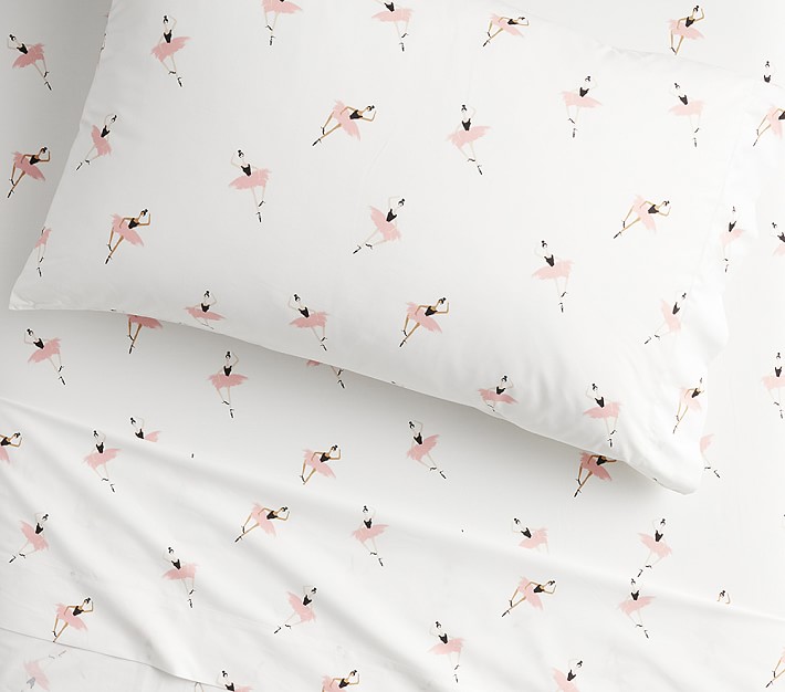 The Emily & Merritt Organic Ballerina Sheet Set, Standard Pillow Case, Blush
