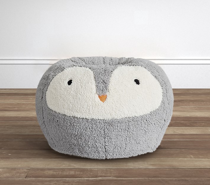 Gray Winter Cutie Penguin Sherpa Anywhere Beanbag<sup>&#8482;</sup> Slipcover Only